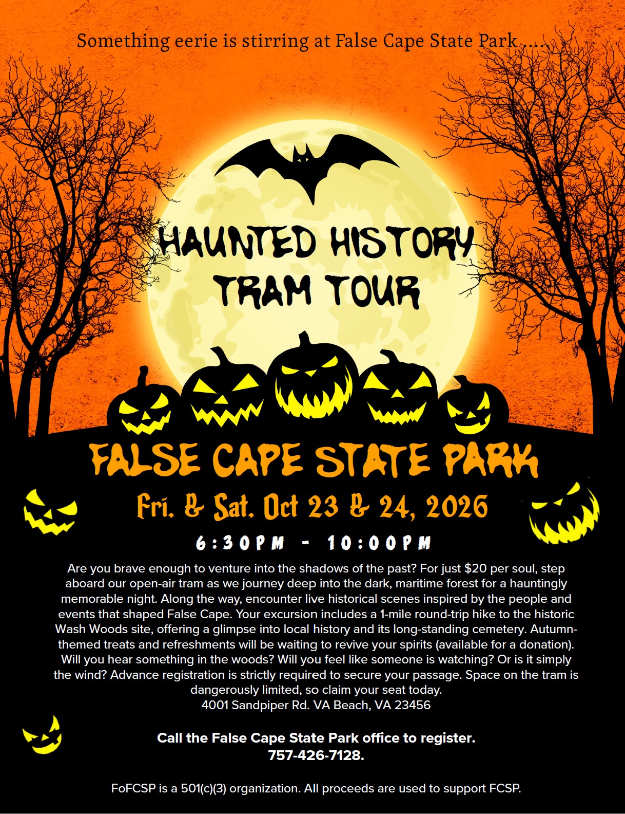 Haunted History Tram Tour - False Cape State Park